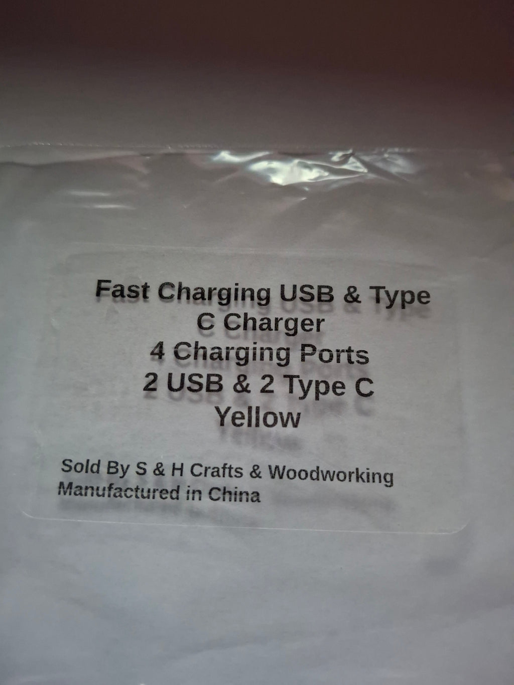 Fast Charging Wall Adapter — 4-Port USB & USB-C (Yellow)