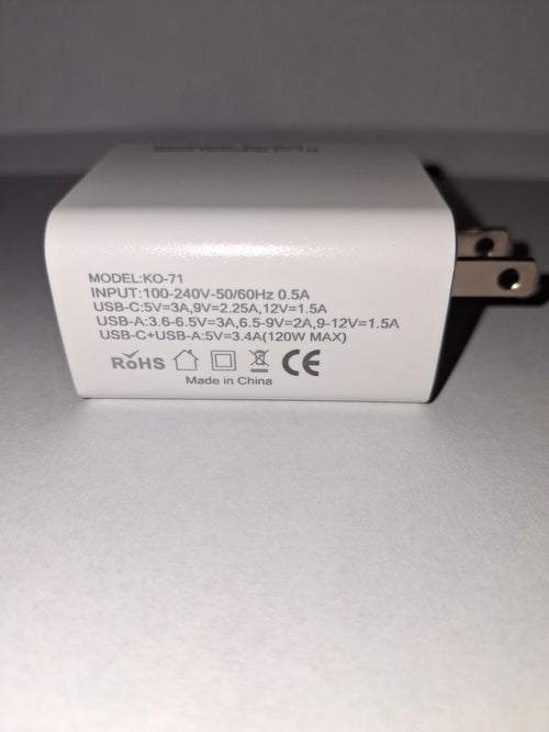Fast Charging Wall Adapter — 4-Port USB & USB-C (White)