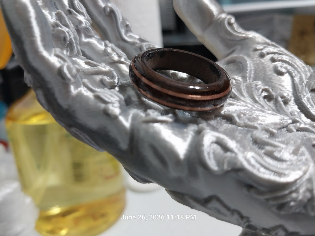 Wenge Wood With Copper Bands. Ring Size 10.