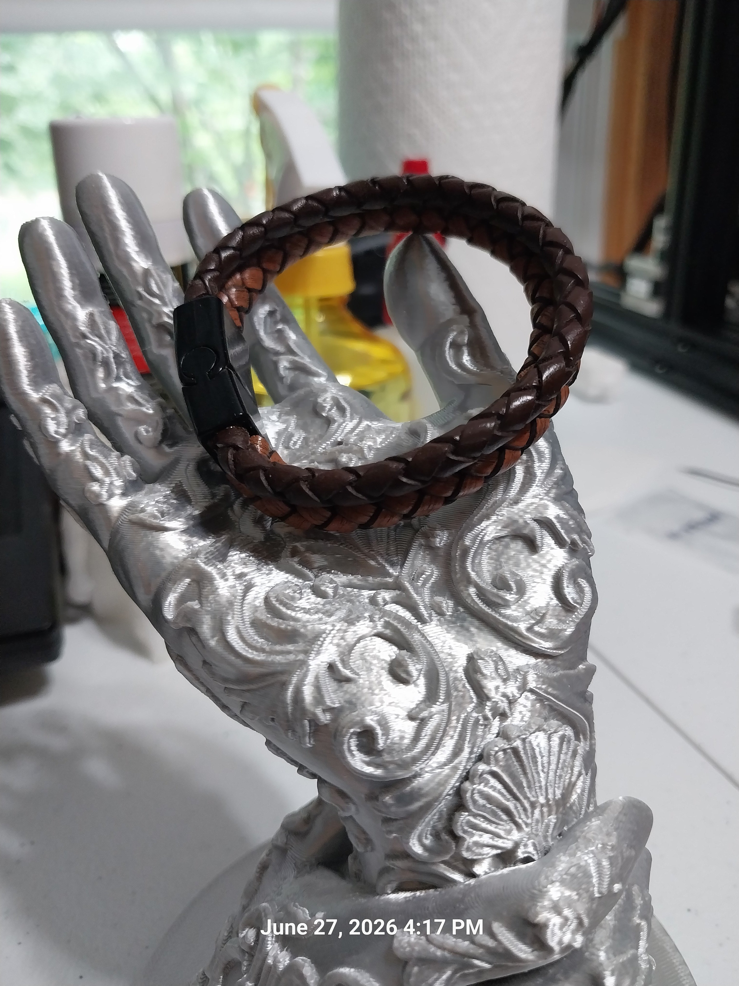 Braided Leather Bolo Cord Bracelet — Brown & Brown (Unisex) 2" ID