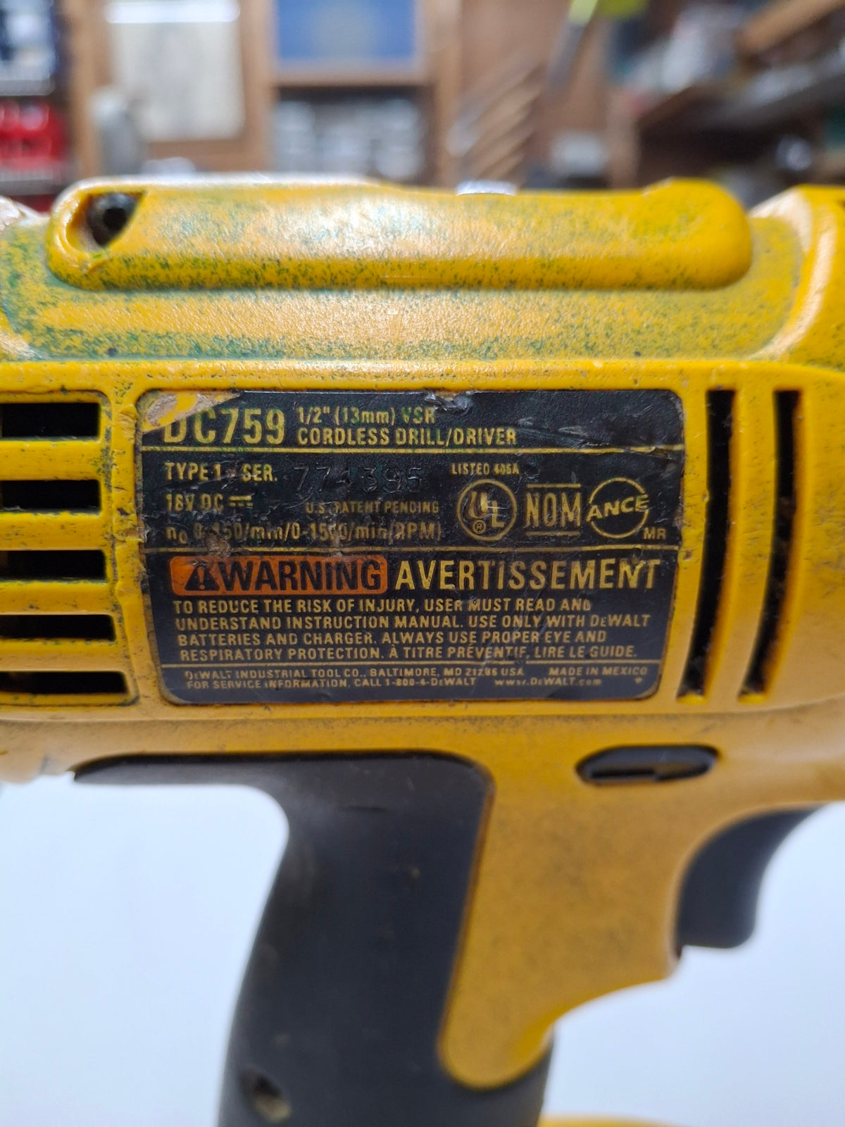 Used DeWalt DC759 drill with battery