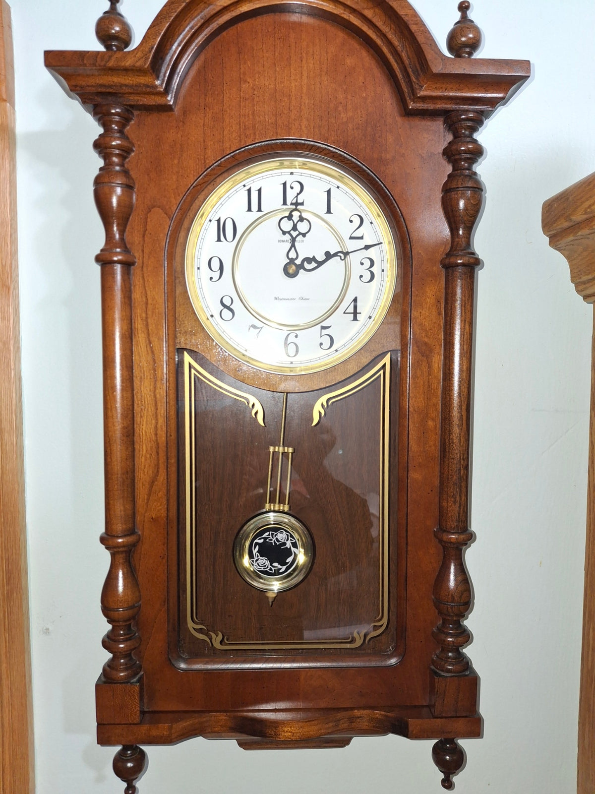 Howard MIller Wall Clock with chimes and pendulum