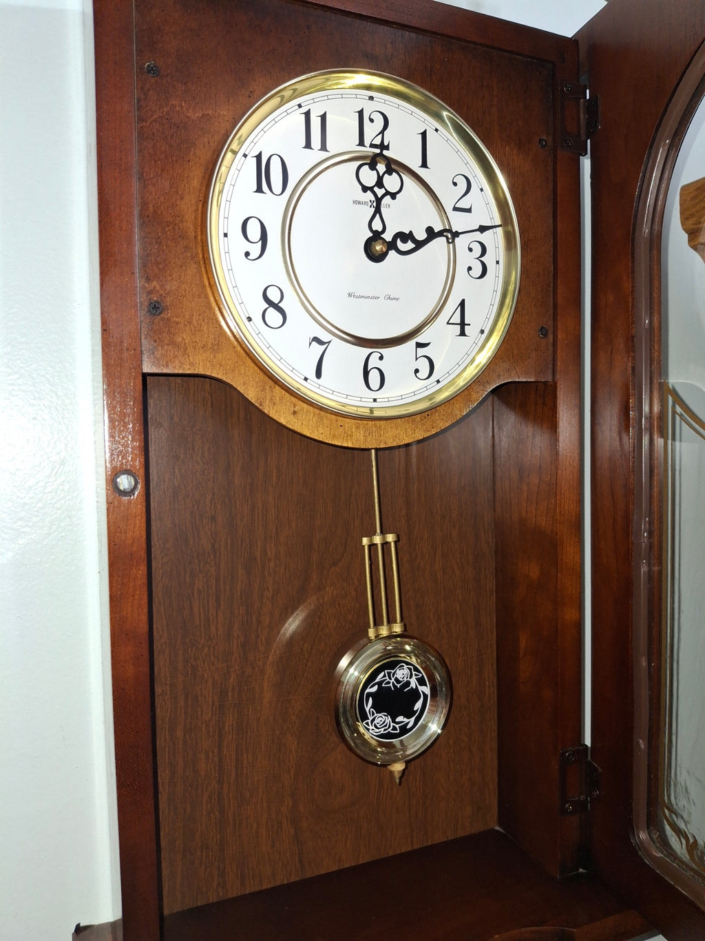 Howard MIller Wall Clock with chimes and pendulum