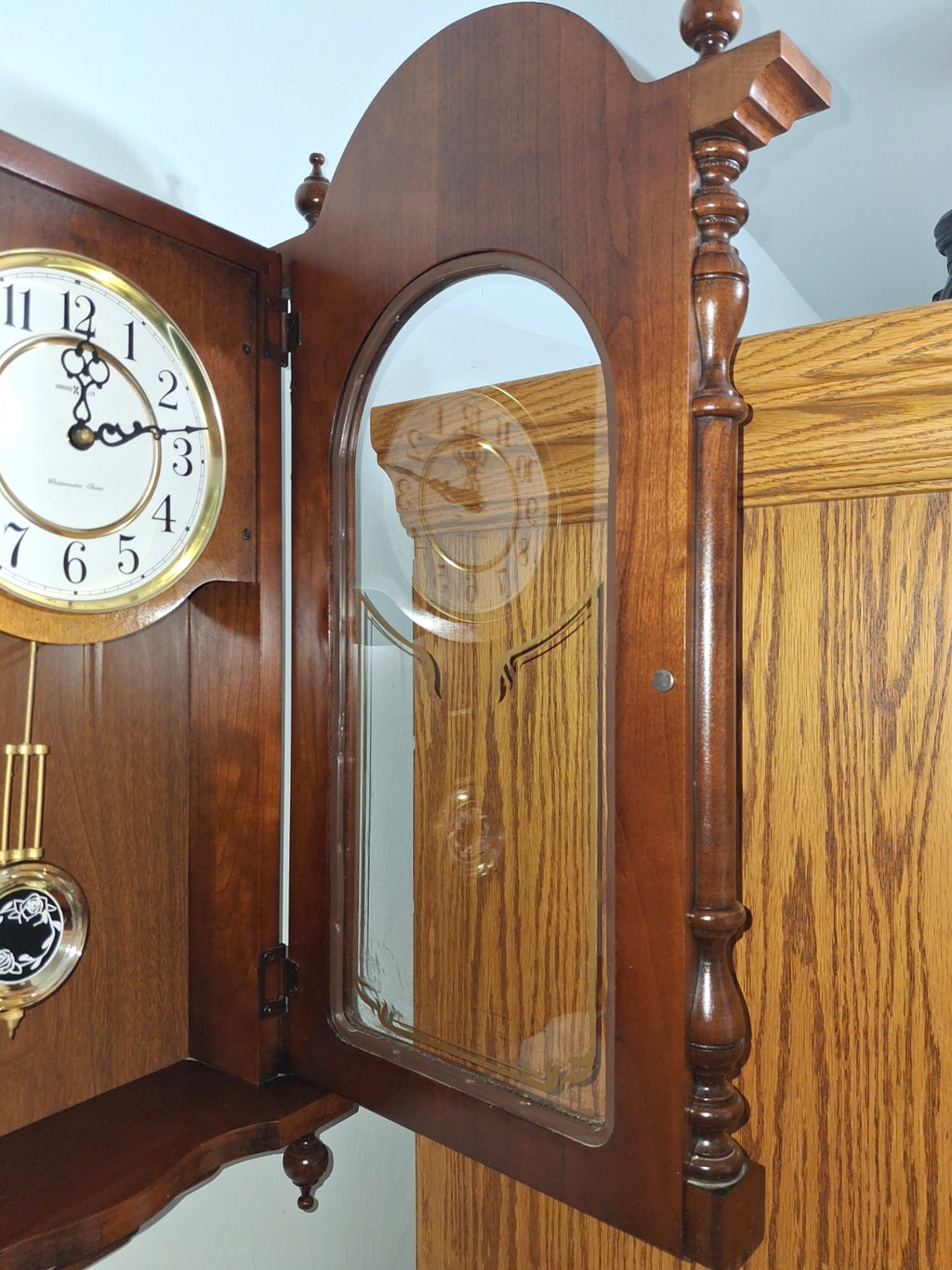 Howard MIller Wall Clock with chimes and pendulum