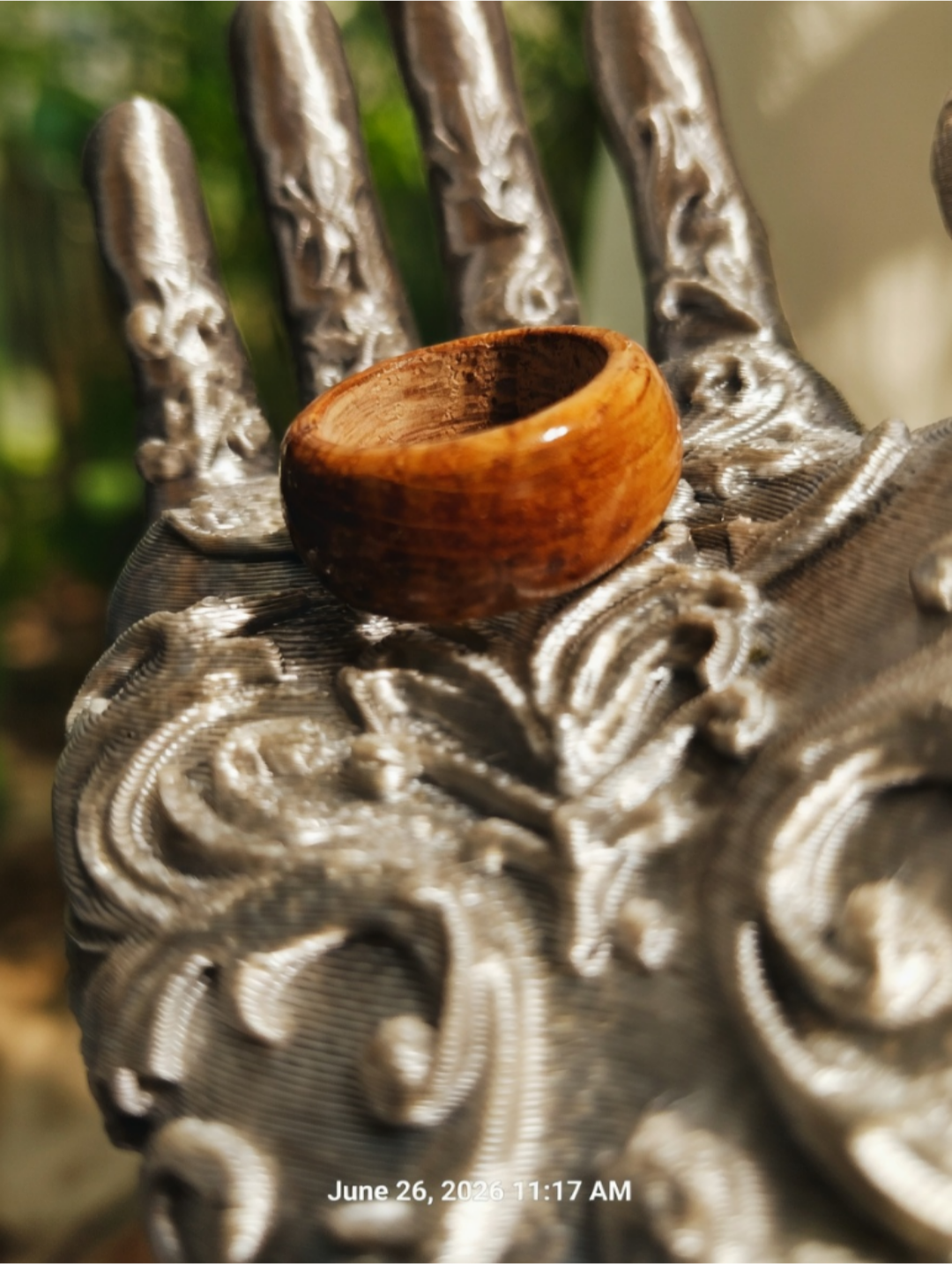 Wooden Ring Made From Whisky Barrel Wood. Size 6.5