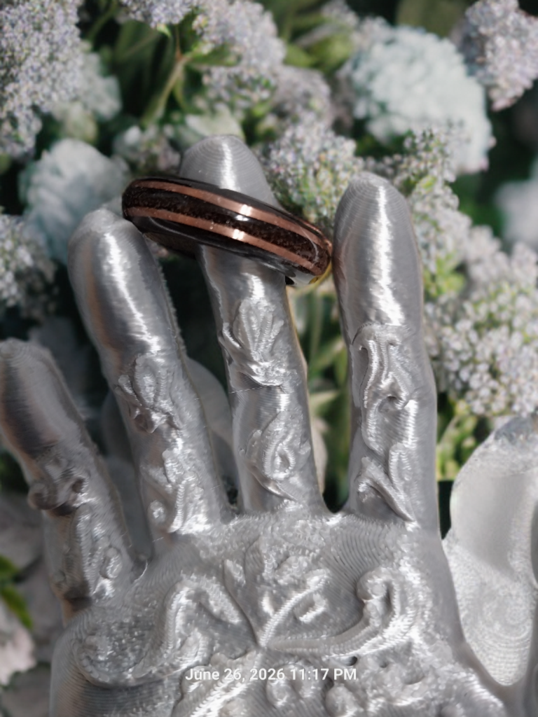 Wenge Wood With Copper Bands. Ring Size 10.