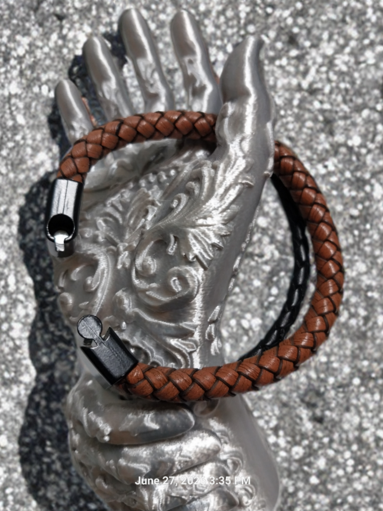 Braided Leather Bolo Cord Bracelet — Black & Brown (Unisex)