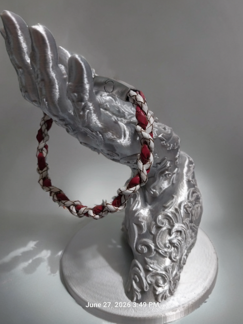 Braided Leather Bolo Cord Bracelet — Red & White (Unisex)
