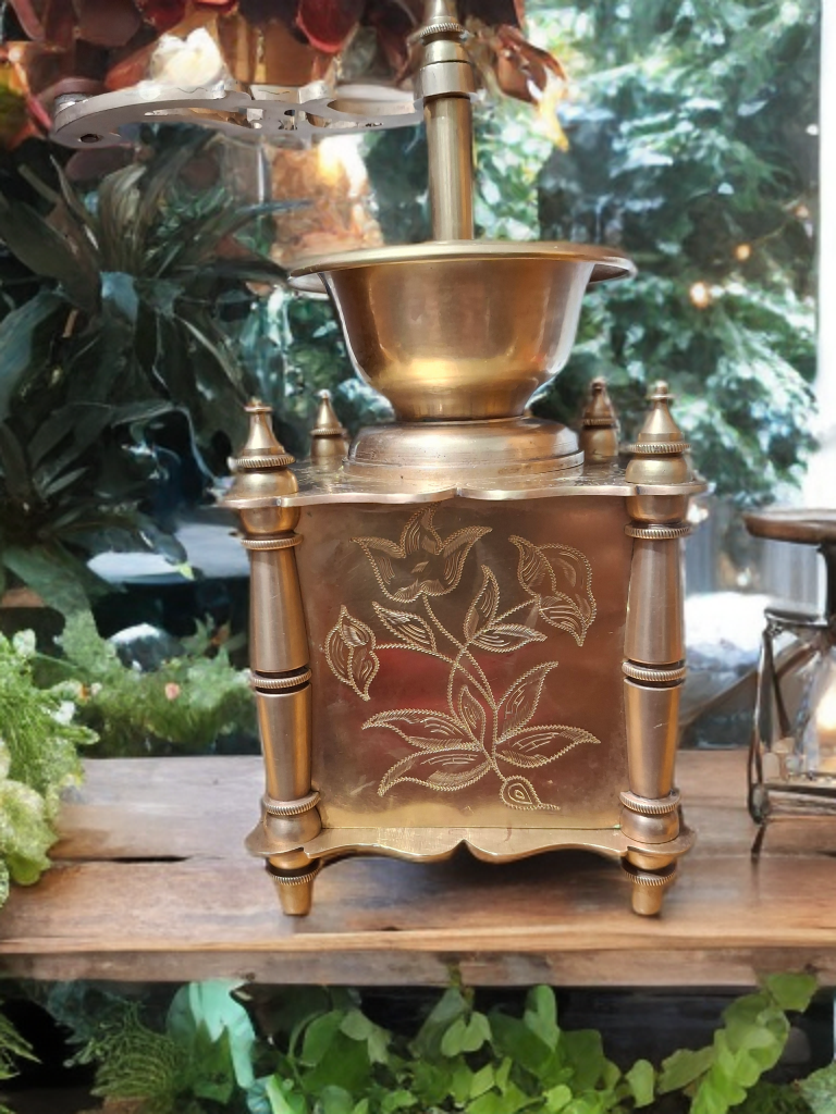 Antique Coffee Grinder, Brass